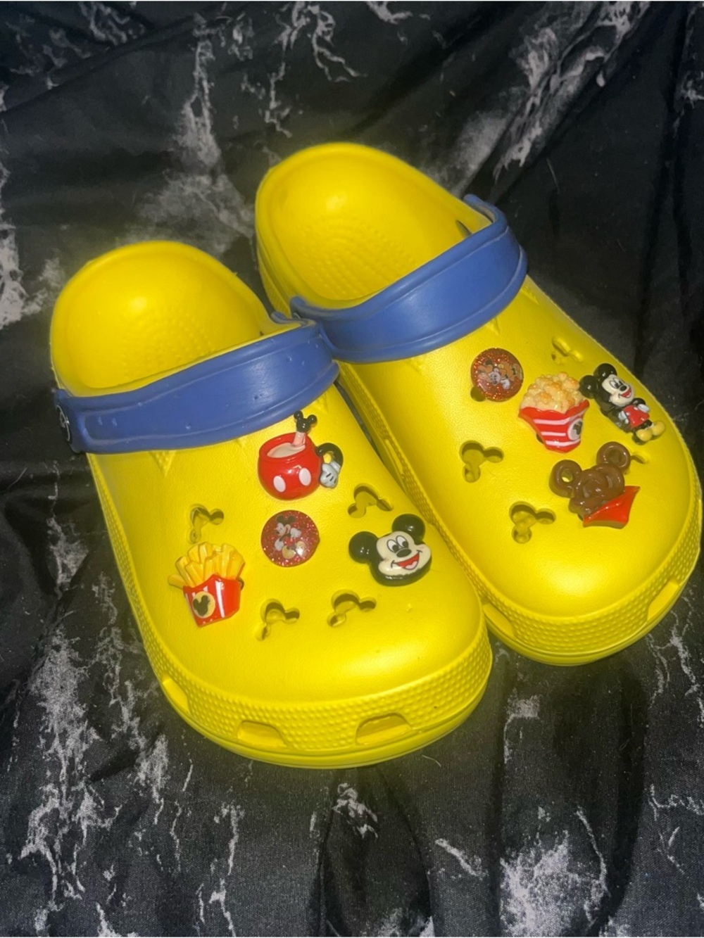Mickey Mouse theme yellow crocs m4 w6
